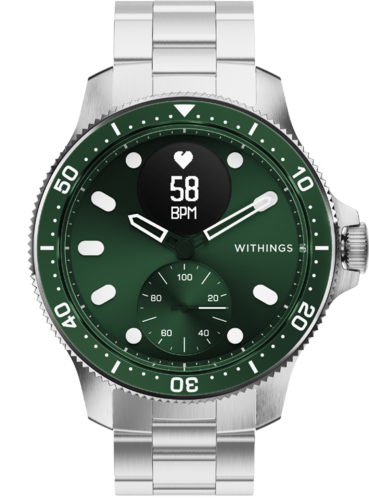 WITHINGS - SCANWATCH HORIZON - silver green silver steel / 43mm